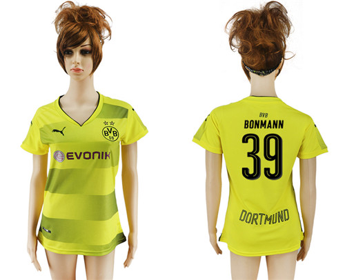 2017 18 Dortmund 39 BONMANN Home Women Soccer Jersey