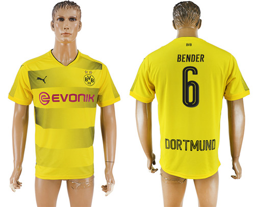 2017 18 Dortmund 6 BENDER Home Thailand Soccer Jersey