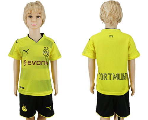 2017 18 Dortmund Home Youth Soccer Jersey