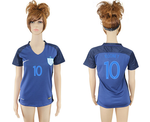 2017 18 England 10 ROONEY Women Away Soccer Jersey