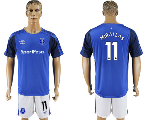 2017 18 Everton FC 11 MIRALLAS Home Soccer Jersey