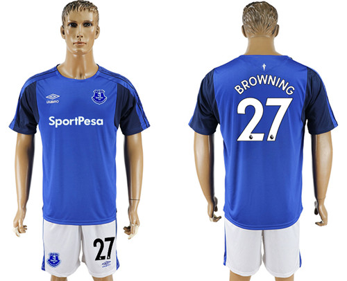 2017 18 Everton FC 27 BROWNING Home Soccer Jersey