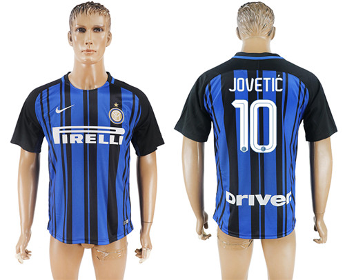 2017 18 Inter Milan 10 JOVETIC Home Thailand Soccer Jersey