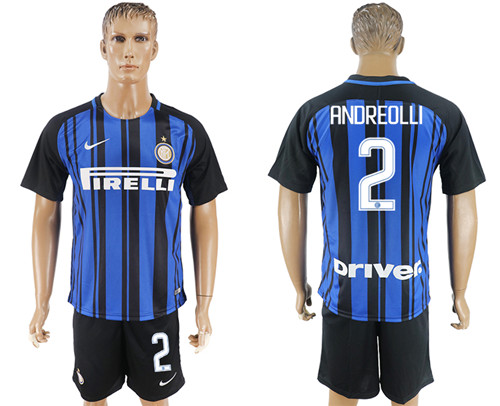 2017 18 Inter Milan 2 ANDREOLLI Home Soccer Jersey