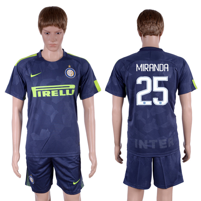 2017 18 Inter Milan 25 MIRANDA Third Away Soccer Jersey