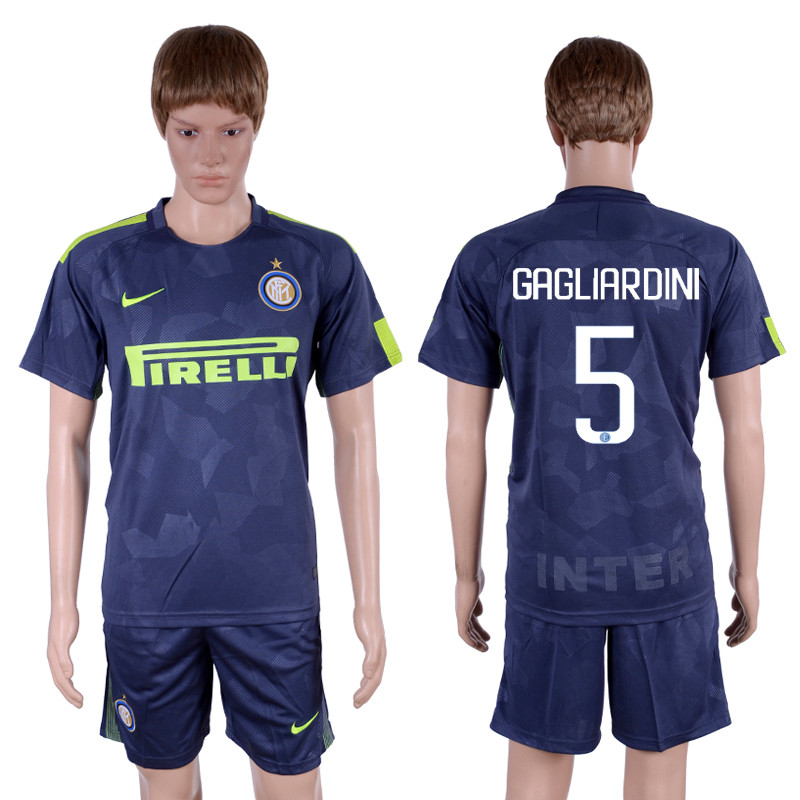 2017 18 Inter Milan 5 GAGLIARDINI Third Away Soccer Jersey