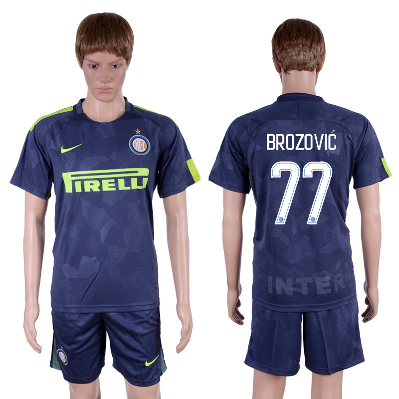 2017 18 Inter Milan 77 BROZOVIC Third Away Soccer Jersey