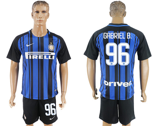 2017 18 Inter Milan 96 GABRIEL B. Home Soccer Jersey