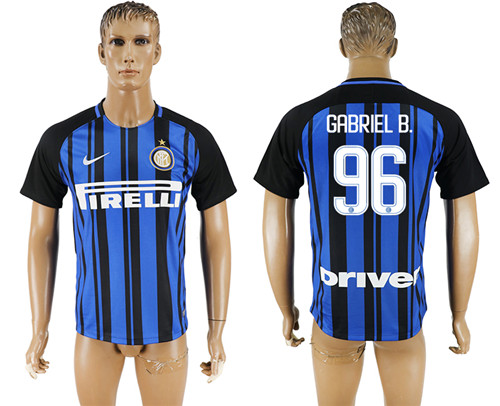 2017 18 Inter Milan 96 GABRIEL B. Home Thailand Soccer Jersey