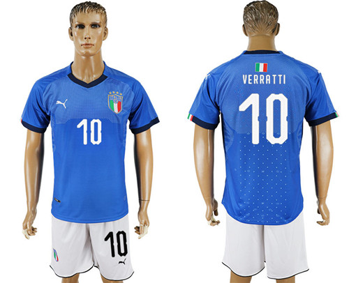 2017 18 Italy 10 VERRTTI Home Soccer Jersey