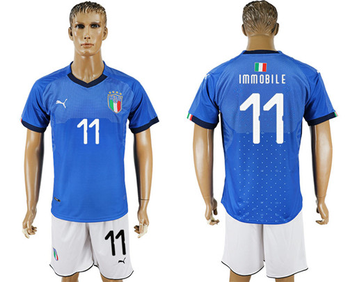 2017 18 Italy 11 IMMOBILE Home Soccer Jersey