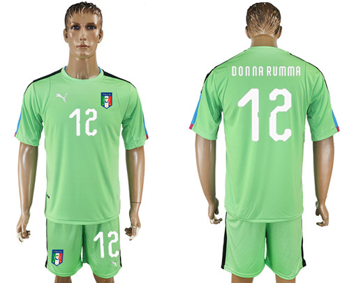 2017 18 Italy 12 DONNA RUMMA Green Goalkeeper Soccer Jersey