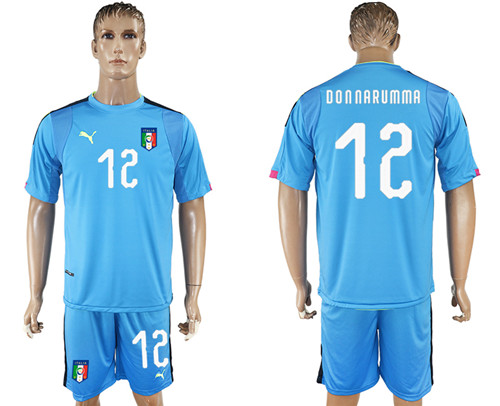 2017 18 Italy 12 DONNA RUMMA Lake Blue Goalkeeper Soccer Jersey