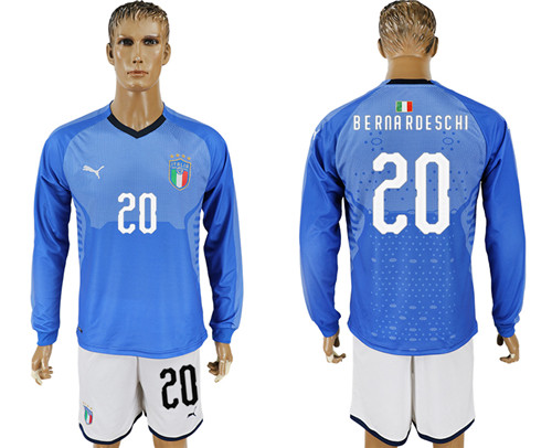 2017 18 Italy 20 BERNA ROESCHI Home Long Sleeve Soccer Jersey
