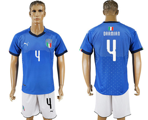 2017 18 Italy 4 DARMIAN Home Soccer Jersey