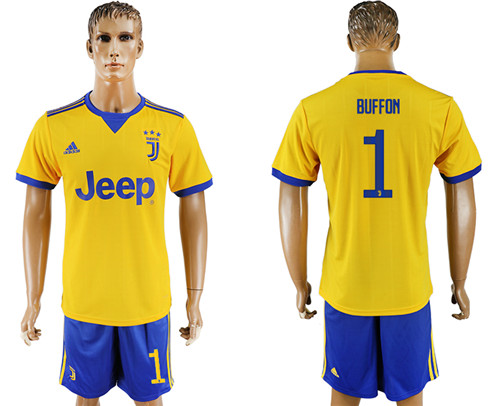 2017 18 Juventus 1 BUFFON Away Soccer Jersey