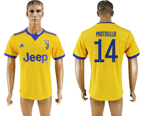 2017 18 Juventus 14 MATTIELLO Away Thailand Soccer Jersey