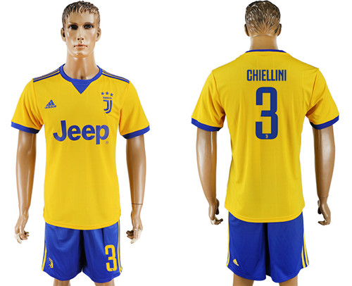 2017 18 Juventus 3 CHIELLINI Away Soccer Jersey