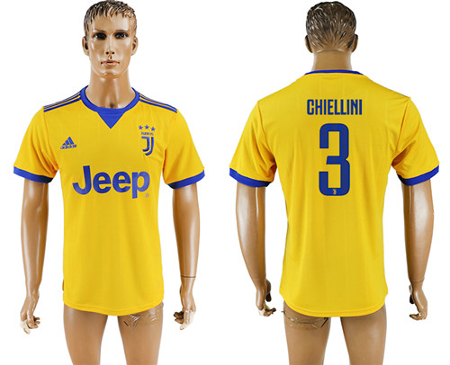 2017 18 Juventus 3 CHIELLINI Away Thailand Soccer Jersey