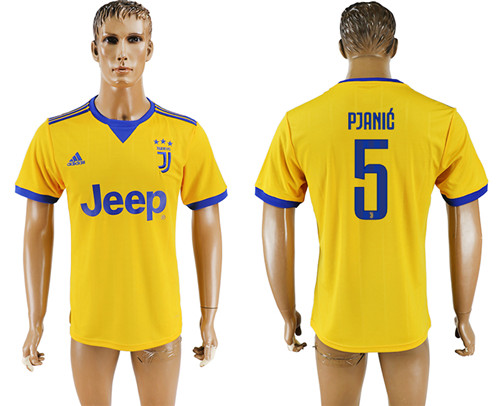 2017 18 Juventus 5 PJANIC Away Thailand Soccer Jersey