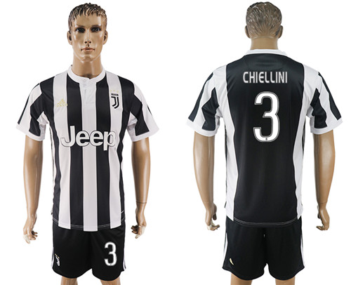 2017 18 Juventus FC 3 CHIELLINI Home Soccer Jersey