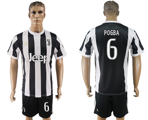 2017 18 Juventus FC 6 POGBA Home Soccer Jersey