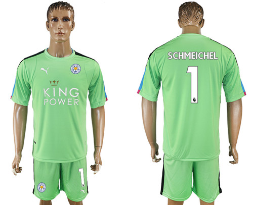 2017 18 Leicester City 1 SCHMEICHEL Green Goalkeeper Soccer Jersey