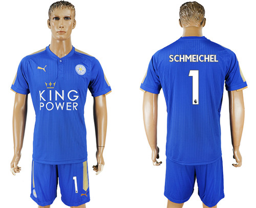 2017 18 Leicester City 1 SCHMEICHEL Home Soccer Jersey