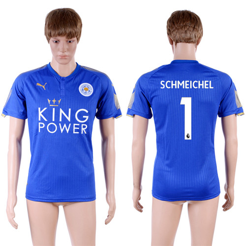 2017 18 Leicester City 1 SCHMEICHEL Home Thailand Soccer Jersey