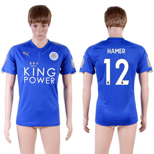 2017 18 Leicester City 12 HAMER Home Thailand Soccer Jersey