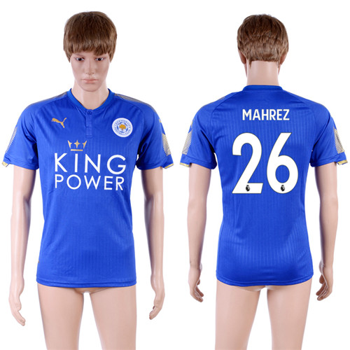 2017 18 Leicester City 26 MAHREZ Home Thailand Soccer Jersey