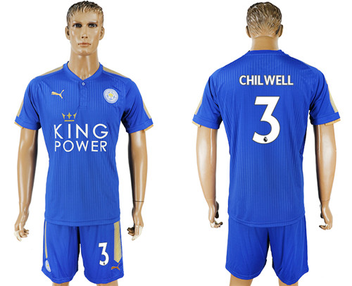 2017 18 Leicester City 3 CHILWELL Home Soccer Jersey