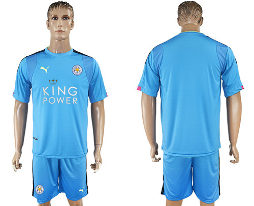 2017 18 Leicester City Lake Blue Goalkeeper Soccer Jersey