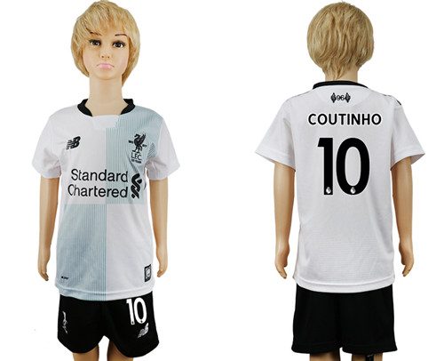 2017 18 Liverpool 10 COUTINHO Away Youth Soccer Jersey
