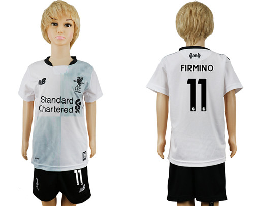 2017 18 Liverpool 11 FIRMINO Away Youth Soccer Jersey