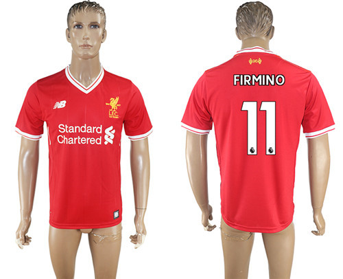 2017 18 Liverpool 11 FIRMINO Home Thailand Soccer Jersey