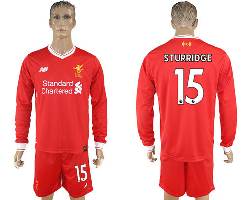 2017 18 Liverpool 15 STURRIDGE Home Long Sleeve Soccer Jersey