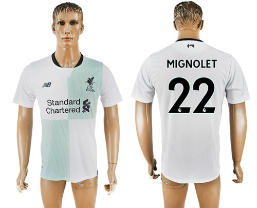 2017 18 Liverpool 22 MIGNOLET Away Thailand Soccer Jersey