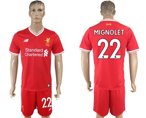 2017 18 Liverpool 22 MIGNOLET Home Soccer Jersey