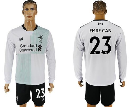 2017 18 Liverpool 23 EMRE CAN Away Long Sleeve Soccer Jersey