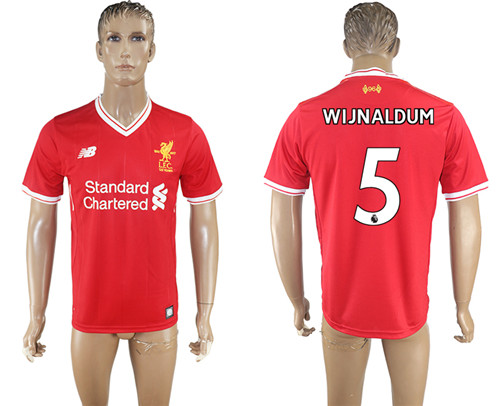 2017 18 Liverpool 5 WIJNALDUM Home Thailand Soccer Jersey