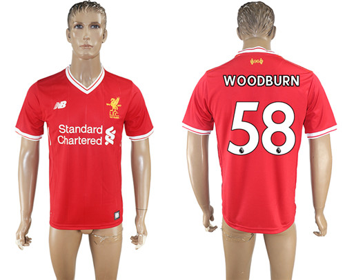 2017 18 Liverpool 58 WOODBURN Home Thailand Soccer Jersey