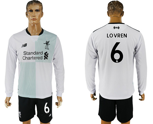 2017 18 Liverpool 6 LOVREN Away Long Sleeve Soccer Jersey