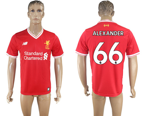 2017 18 Liverpool 66 ALEXANDER Home Thailand Soccer Jersey