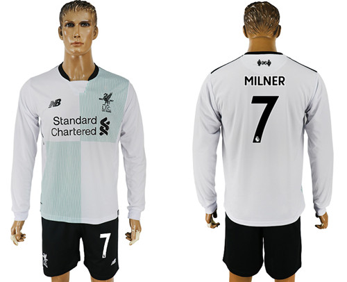 2017 18 Liverpool 7 MILNER Away Long Sleeve Soccer Jersey