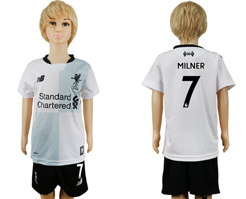 2017 18 Liverpool 7 MILNER Away Youth Soccer Jersey