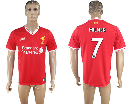 2017 18 Liverpool 7 MILNER Home Thailand Soccer Jersey