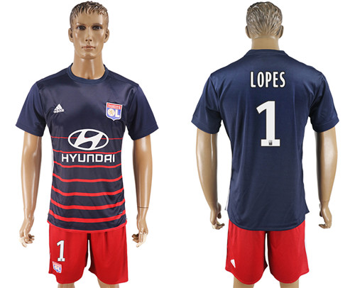 2017 18 Lyon 1 LOPES Away Soccer Jersey