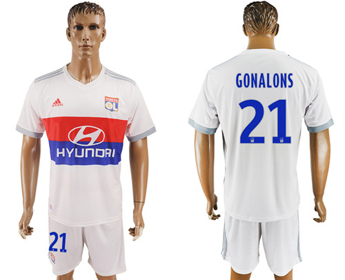 2017 18 Lyon 21 GONALONS Home Soccer Jersey