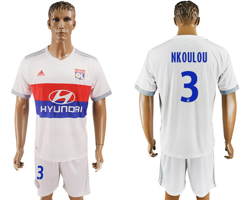 2017 18 Lyon 3 NKOULOU Home Soccer Jersey